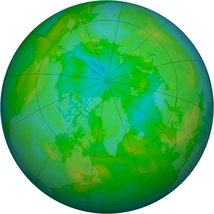 Arctic ozone map for 20 July 1997